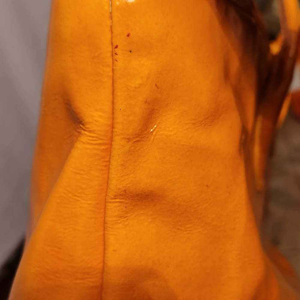 Dooney and Bourke Mustard Yellow Large Patent Leather Cindy Tote - Picture 16 of 16